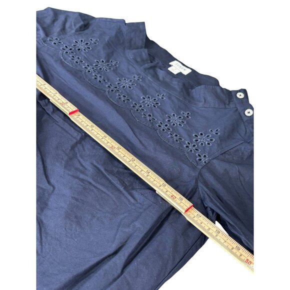J.Crew Navy Blue Embroidered Womens Top Size 2 - Picture 8 of 9